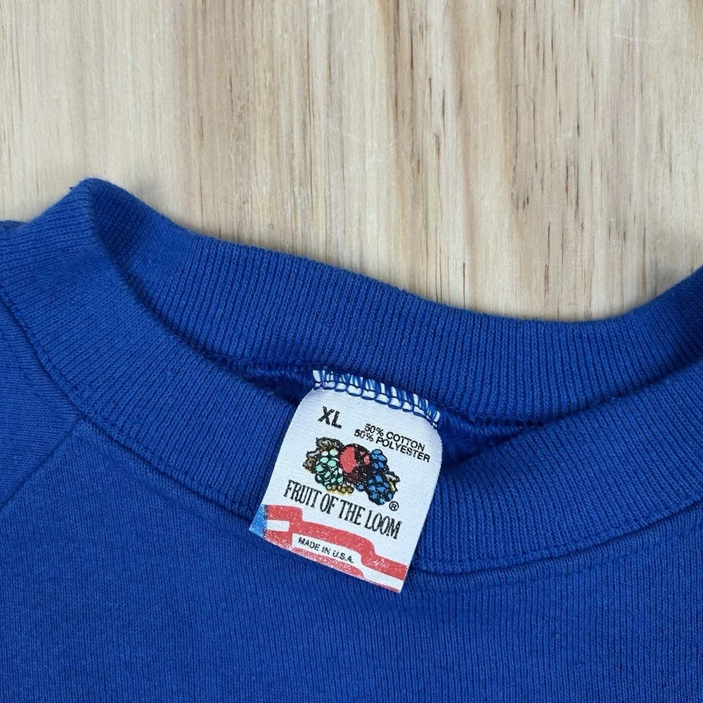 VTG Operation Desert Storm‎ Sweatshirt Mens FITS Large Blue Eagle Graphic Army